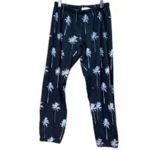 Spiritual Gangster Black Pants with White Palm Trees